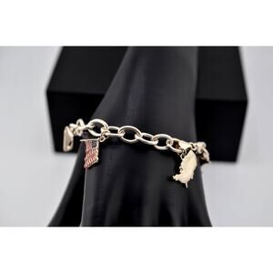 Vintage USA and Ireland Enameled Charm Bracelet